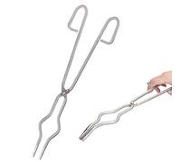 Riuulity Pinzas de Crisol de Acero Inoxidable 40cm, 7mm de Ergonómico con Mordaza Antideslizante y Remache Central, para Sujetar y Transportar Objetos con Vaso de Laboratorio