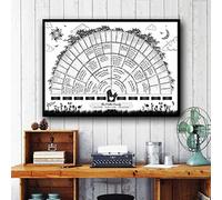 Riuulity Póster de Generación de Gráfico de árbol Genealógico, en Blanco, Rellenable, 6 Generaciones, Entusiastas de la Historia Familiar, Lienzo de 60 * 40cm (WHITE #51)