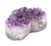 Riuulity Racimo de Amatista, Piedra Curativa en Forma de Corazón para Meditación y Limpieza Energética, con Cristal Violeta Natural para Decoración del Hogar, Oficina, Regalo Espi