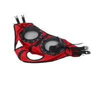 Riuulity Red Horse Goggles Cubierta de Ojo de Alambre de Acero de Malla Transpirable con Media Cubierta Desmontable para Entrenamiento de Carreras