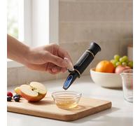 Riuulity Refractómetro Manual ATC Glicol Anticongelante con Compensación Automática de Temperatura para Medición de Concentración de Electrolito de Batería, Refrigerante y DEF