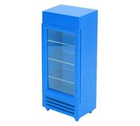 Riuulity Refrigerador Vertical para Casa de Muñecas a Escala 1:12, Material de Abedul de Primera Calidad, Interacción Entre e Hijos, Diseño Exquisito (Blue)