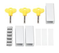 Riuulity Restrictor de Ventana Corredera Durable 3 Piezas Cerraduras de Seguridad para Niños para Asegurar Puertas Correderas y Ventanas con Llaves Triangulares