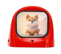 Riuulity Robot Mascota de Escritorio AI con Más de 70 Expresiones, Altavoz Bluetooth Que Responde a los Toques Táctiles para el Entretenimiento de la Oficina en el Hogar y el Escritorio (Rojo)