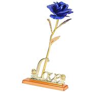 Riuulity Rosa de Lámina de Oro de 24 Quilates, Hermosa Flor Artificial para Decoración de Mesa del Hogar, Día de San Valentín, Símbolo de Belleza y Amor, Adecuado para el Día de