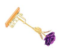 Riuulity Rosa de Lámina de Oro de 24 Quilates, Hermosa Flor Artificial para Decoración de Mesa del Hogar, Día de San Valentín, Símbolo de Belleza y Amor, Adecuado para el Día de