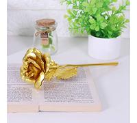 Riuulity Rosa de Lámina de Oro de 24 Quilates, Hermosa Flor Artificial para Decoración de Mesa del Hogar, Día de San Valentín, Símbolo de Belleza y Amor, Adecuado para el Día de