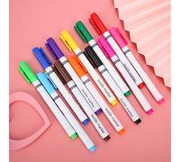 Riuulity Rotuladores para Tela de 12 Colores, Bolígrafos para Ropa, Suministros de Pintura Textil con Tinta Lavable que No Mancha, Camisetas, Bolsas, Dibujo Artístico, Punta de 1-2mm
