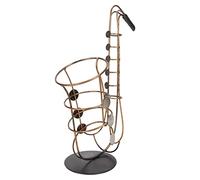 Riuulity Saxofone Rack Vintage de Vino de Hierro para Decoraciones para el Hogar - Ideal para Amantes del Vino, Familia - 13.6x9.2x4.5in