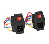 Riuulity Socador de Alimentación con un Interruptor de Codicia de Seguridad 10A 6A 250 V Módulo de Conector de CA, 2 Piezas para Equipos de Computadora y Hogar, Material de Cobre ABS