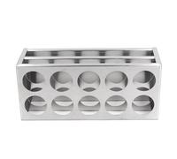 Riuulity Soporte para Tubos de Ensayo Soporte para Tubos de Ensayo de Acero Inoxidable 304 con Superficie Altamente Pulida para Experimentos de Química en la Escuela de Laboratorio (40mm 10 agujeros)