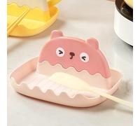 Riuulity Soporte para Utensilios, Soporte para Cucharas de Diseño Elegante, para Utensilios con Tapa de Olla para Cocina Organizada, Material PP, 8 X 6,1 X 6,7 Pulgadas (Rosáceo)