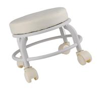 Riuulity Taburete Redondo Impermeable con Ruedas de Espuma Viscoelástica de Doble Capa, Reposapiés para Oficina Familiar, para Salones de SPA (Beige)