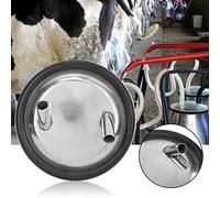 Riuulity Tapa de Cubo para Máquina de Ordeño, Estera y Junta de Alta Calidad para Ordeñar, Dos Tapas Abiertas para Productores Lácteos, Acero Inoxidable