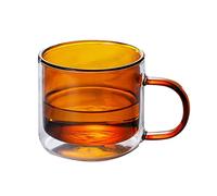 Riuulity Taza de Vidrio de Doble Pared Taza de café con Leche de Borosilicato Resistente Al Calor de Animales Lindos para Capucinno Lungo de Vidrio de 250 Ml Verde Azul Gris (#4)