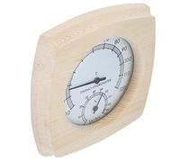 Riuulity Termohigrómetro para Sauna, Higrómetro, Puntero Negro Atrevido, Pantalla de Temperatura y Humedad Actual, para Sala de Sauna, Material de Madera, 5,3x5,1x1,0 Pulgadas
