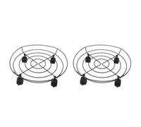 Riuulity Transportadores de Macetas con Rodillos de Metal para Plantas Resistentes a los Cambios de Temperatura con Ruedas y Frenos Suaves 2 Piezas de Base de Rodillos para Macetas de Hierro para