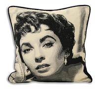 Riva Home Elizabeth Taylor Cojín Decorativo - Cojín Decorativo De Poliéster con Ribete Y Relleno De Poliéster (Negro, 45x45cm)