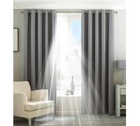 Riva Home Riva Inicio Eclipse Blackout Ojal Cortinas, De Poliéster, De Plata, 46 X 72 (117 X 183 Cm), 46x72 (117x183cm)