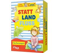 RIVA Meine Freundin Conni - Statt Land Fluss: Das Kartenspiel | Beschäftigung für zu Hause und unterwegs für Kinder AB 6. Gift zu Geburtstag, Weihnachten, Schulanfang, Ostern.