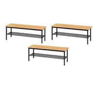 Riva office supplies Pack 3 Bancos Vestuario 622 Pino - Montado (3, 1400x400x450mm)