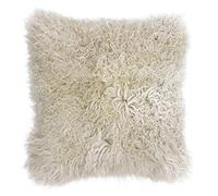 Riva Paoletti - Funda de cojín (Tejido de Piel de Oveja Natural y Beige, 100% de 40,6 x 40,6 cm), diseño de Piel de Oveja, 40 x 40 cm