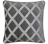 Riva Paoletti Hermes - Funda de cojín (18 x 18 pulgadas, 100% poliéster, tela de chenilla, diseño geométrico reversible, diseño de diamantes, bordes trenzados, 18 x 18 pulgadas, diseño en el Reino Unido