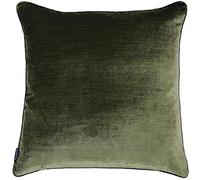 Riva Paoletti Luxe Velvet Polyester Filled Cushion - Olive Green - Soft Velvet Feel Fabric - Reversible - Hidden Zip Closure - Machine Washable - 100% Polyester Case - 55 x 55cm (22" x 22" inches)