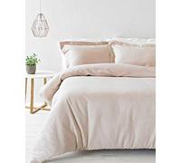 Yard Riva Paoletti Super King Duvet Cover Set Blush Pink Waffle Textura De La Armadura 2 X Oxford Frontera Fundas De Almohada Incluye 100% Algodón Lavable A Máquina 260 X 220 Cm (102" X 87" Pulgadas)