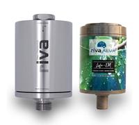 rivaALVA Filtro de agua Life EM de acero inoxidable - Filtro vitalizante en carcasa de acero inoxidable con bloque de carbón activado, cerámica EM y cartucho biogánico