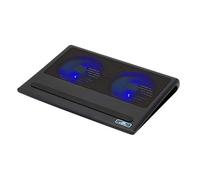 RivaCase® 5557 Sistema de refrigeración para Ordenador portátil 43,9 cm (17.3") 1100 TR/Min Negro 5557, 43,9 cm (17.3"), 2 Pieza(s), 11 cm, 1100 RPM, Negro, USB