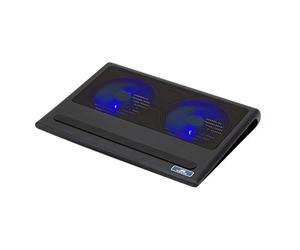 RivaCase® 5557 Sistema de refrigeración para Ordenador portátil 43,9 cm (17.3") 1100 TR/Min Negro 5557, 43,9 cm (17.3"), 2 Pieza(s), 11 cm, 1100 RPM, Negro, USB