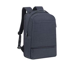 RivaCase Backpack 17.3", Mochila Negra Carry-on para Laptop Unisex Adulto, Negro
