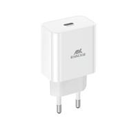 RIVACASE Cargador PS4101 W00 - Entrega de energía de 20W 3.0, carga rápida USB-C, compatible con iPhone 15 y padres, iPad, Samsung, LG, Huawei, Xiaomi, Android, fuente de alimentación sólida, blanco