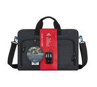 RivaCase Regent 8058 - Bolsa para portátil de 17,3 pulgadas y ratón, negra