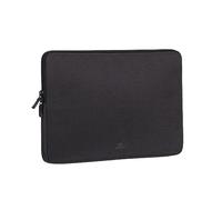 RivaCase® Suzuka Notebooksleeve 7704 Negro [13.3" - 14"] | Funda impermeable para ordenador portátil y MacBook, para trabajo, universidad y viajes