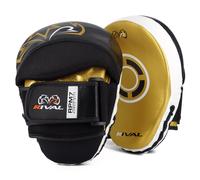 RIVAL Boxing RPM7 Fitness Plus Punch Mitts - Superficie de golpe curvada con gancho y bucle para mueca, ajuste ergonmico y protector de dedos a