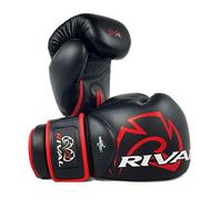 RIVAL RS4 - Guantes de boxeo Aero 2.0 Sparring, color negro, para entrenamiento de lucha (12 onzas)