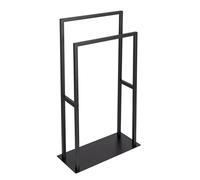 Rivaltana - Toallero de pie para baño y Sala de Estar, de Acero Inoxidable, Color Negro Mate