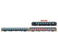Rivarossi HR4361 FS, Pack de 3 Unidades 'Alpen-Express' 1/2, vestíbulos WR CIWL 1925T UIC y UIC-X 1a Clase Rojo/Gris y UIC-X 2a Clase Gris, EP. Autocares de pasajeros IVb