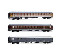 Rivarossi HR4362 FS, Pack de 3 Unidades 'Alpen-Express' 2/2, 2X UIC-X 2a Clase Rojo/Gris y Furgoneta portaequipajes UIC-X '70 Gris, EP. Autocares de pasajeros IVb