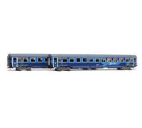 Rivarossi HR4408 FS, Paquete de 2 vagones Z1 reconstruidos, Nueva decoración Intercity Notte, Episodio Vi Material Rodante - Vagones