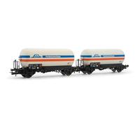 Rivarossi HR6643 DB, 2-unit set of 2-axle gas tank wagons Zgs, “Linde”, ep. IV