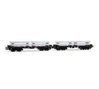 Rivarossi HR6701 DB, set de 2 vagones planos de 4 ejes Rmms, librea negra, cargados con bloques de aluminio, ép. IV, Vagones en miniatura, a partir de 14 años