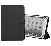 RIVASCASE - Funda de Piel sintética para Tablets de hasta 8", con Interior de Microfibra Protectora y Sistema de Montaje de Silicona, Color Negro