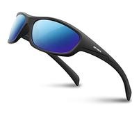 RIVBOS Lentes de sol polarizados TR90 para hombre, marco irrompible RB831, lente 32-negro azul hielo, M, 32-lente azul hielo negro, M