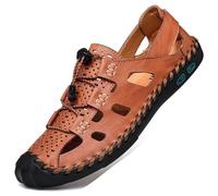 Rivccku Hombre Sandalias de Verano Senderismo Exterior Trekking Casual Zapatos de Montaña Cuero Sandalias de Playa