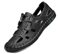 Rivccku Hombre Sandalias de Verano Senderismo Exterior Trekking Casual Zapatos de Montaña Cuero Sandalias de Playa