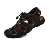 Rivccku Hombre Verano Sandalia de Senderismo Al Aire Libre Deportivas Casual Cuero Sandalias de Playa