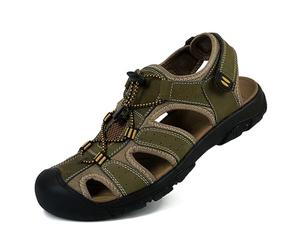 Rivccku Hombre Verano Sandalia de Senderismo Al Aire Libre Deportivas Casual Cuero Sandalias de Playa